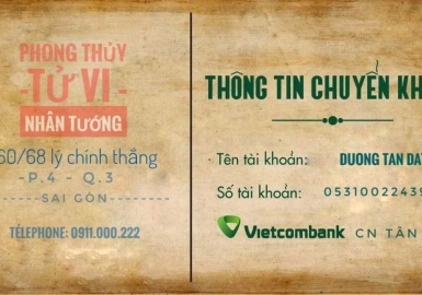 BIỂU PHÍ DỊCH VỤ TƯ VẤN BÁT TỰ - XEM PHONG THỦY